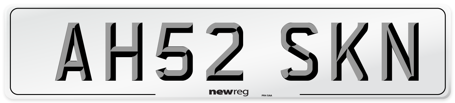 AH52 SKN Number Plate from New Reg